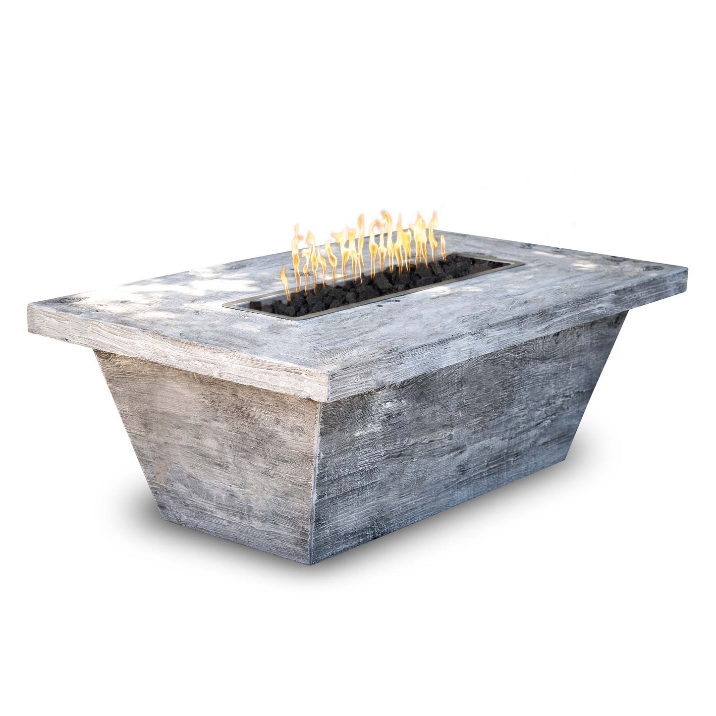 Carson Wood Grain Concrete Fire Pit by The Outdoor Plus - Free Cover Included