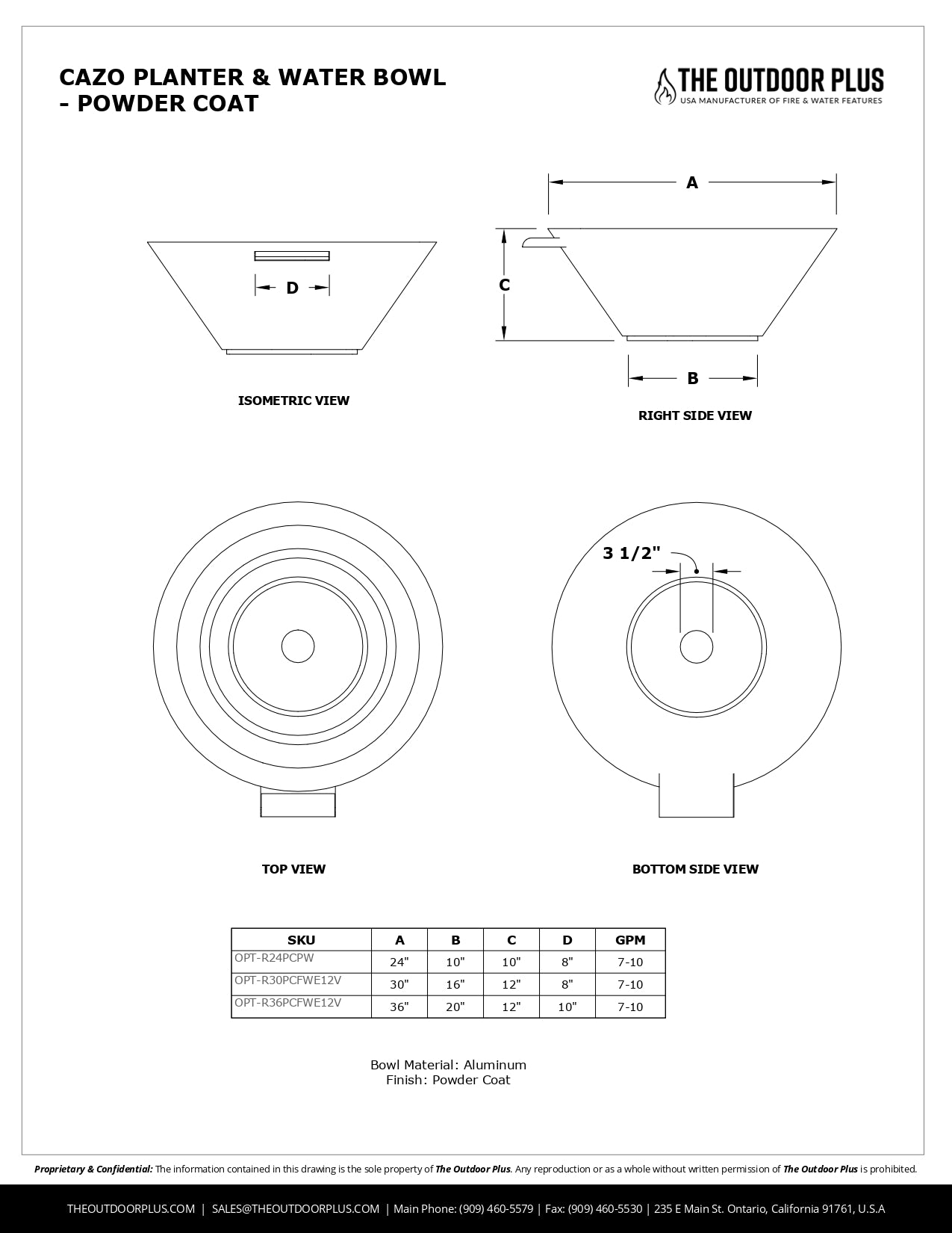 The Outdoor Plus Cazo Powdercoated Steel Planter & Water Bowl