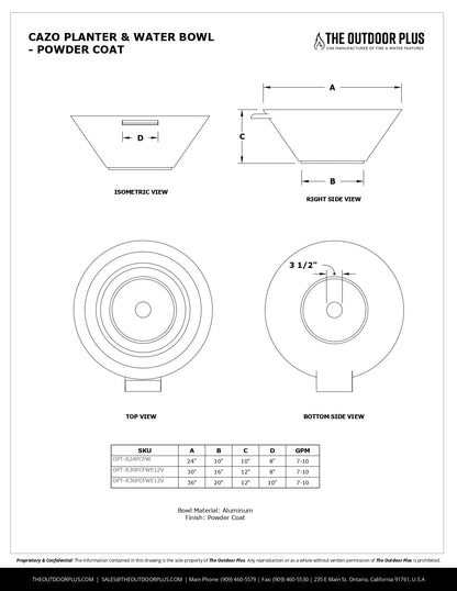 The Outdoor Plus Cazo Powdercoated Steel Planter & Water Bowl