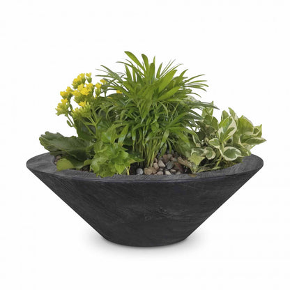 The Outdoor Plus Cazo Wood Grain Concrete Planter Bowl - Free Cover