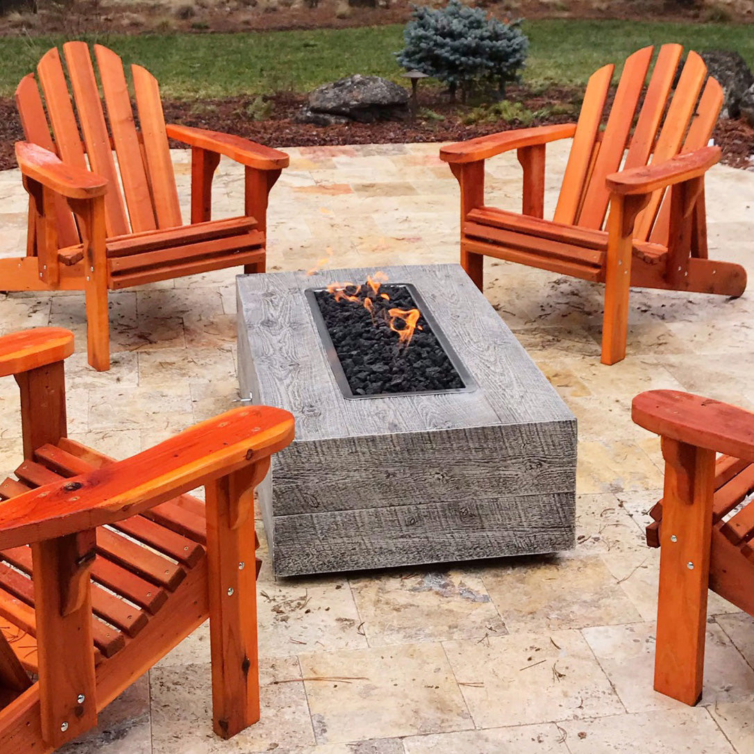 The Outdoor Plus Coronado Wood Grain Fire Pit - Free Cover