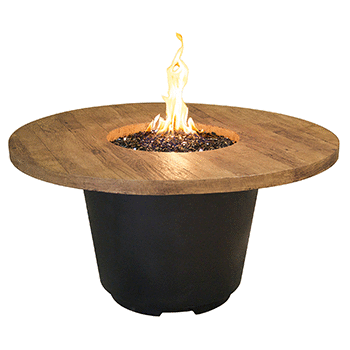 American Fyre Designs Reclaimed Wood Cosmopolitan Round Firetable + Free Cover