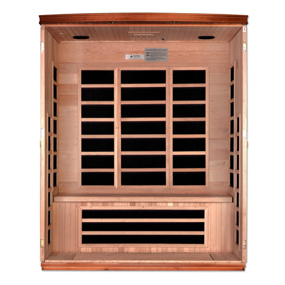 Dynamic Lugano 3-person Ultra Low EMF (Under 3MG) FAR Infrared Sauna (Canadian Hemlock)