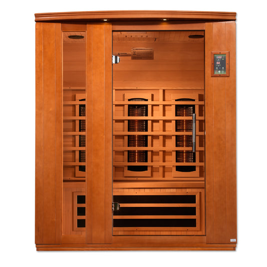 Dynamic Lugano 3-Person Full Spectrum EMF (Under 2MG) FAR Infrared Sauna (Canadian Hemlock)