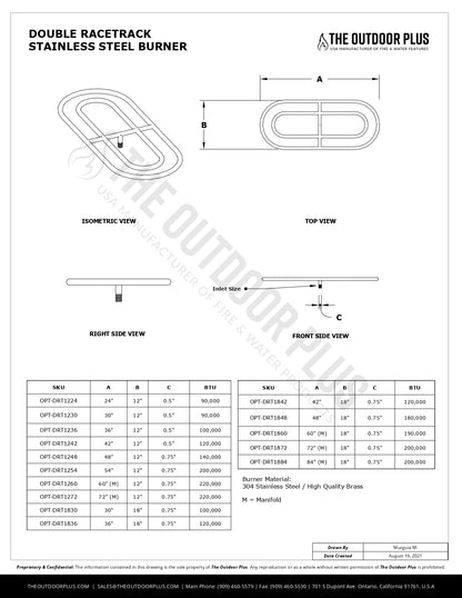 The Outdoor Plus - Double Racetrack Stainless Steel Burner