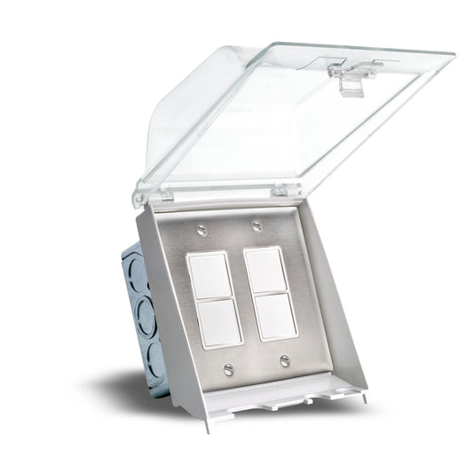 Eurofase Dual Duplex Switch Weatherproof Flush Mount And Gang Box