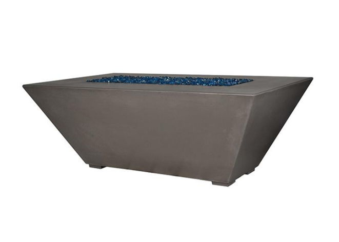 Geo Rectangle Fire Pit with Electronic Ignition 60" - Free Cover