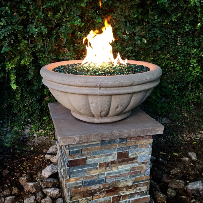 Tuscany Fire Bowl with Electronic Ignition GFRC- Free Cover