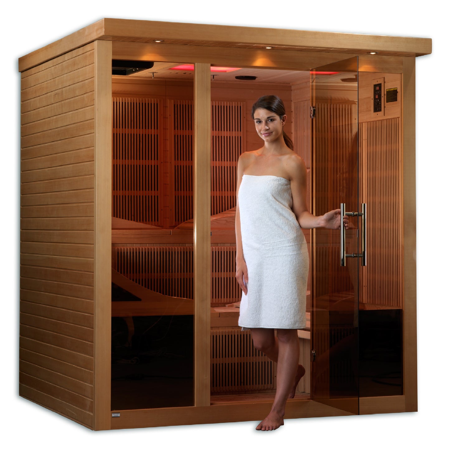 Golden Designs Monaco 6-person Near Zero EMF Infrared Sauna (Canadian Hemlock)