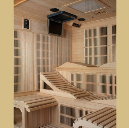 Golden Designs Monaco 6-person Near Zero EMF Infrared Sauna (Canadian Hemlock)