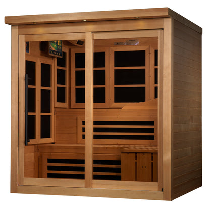 Golden Designs Limited Edition Monaco 6-person Near Zero EMF Infrared Sauna (Canadian Hemlock)