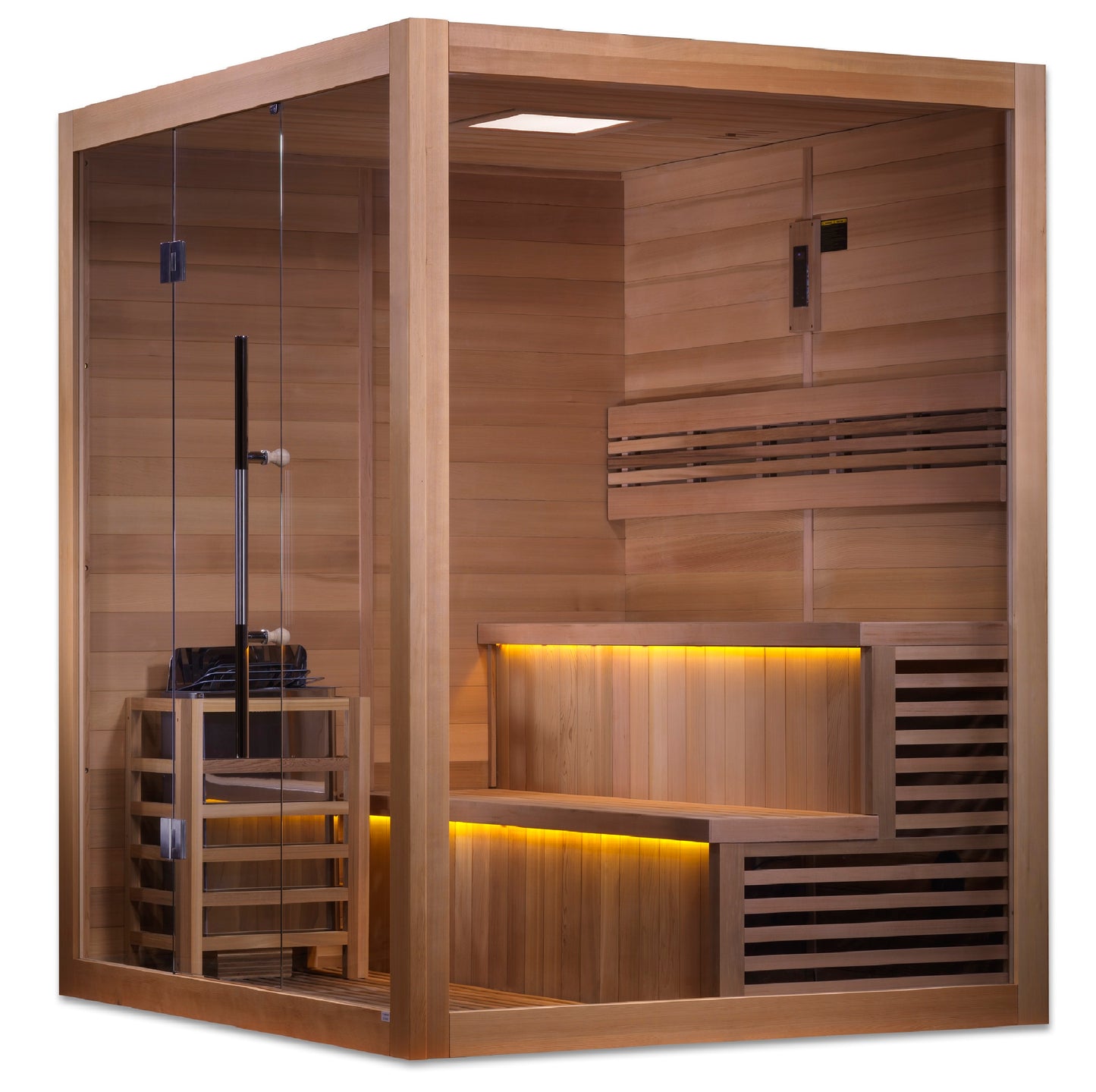 Golden Designs "Kuusamo Edition" 6 Person Indoor Traditional Sauna - Canadian Red Cedar Interior