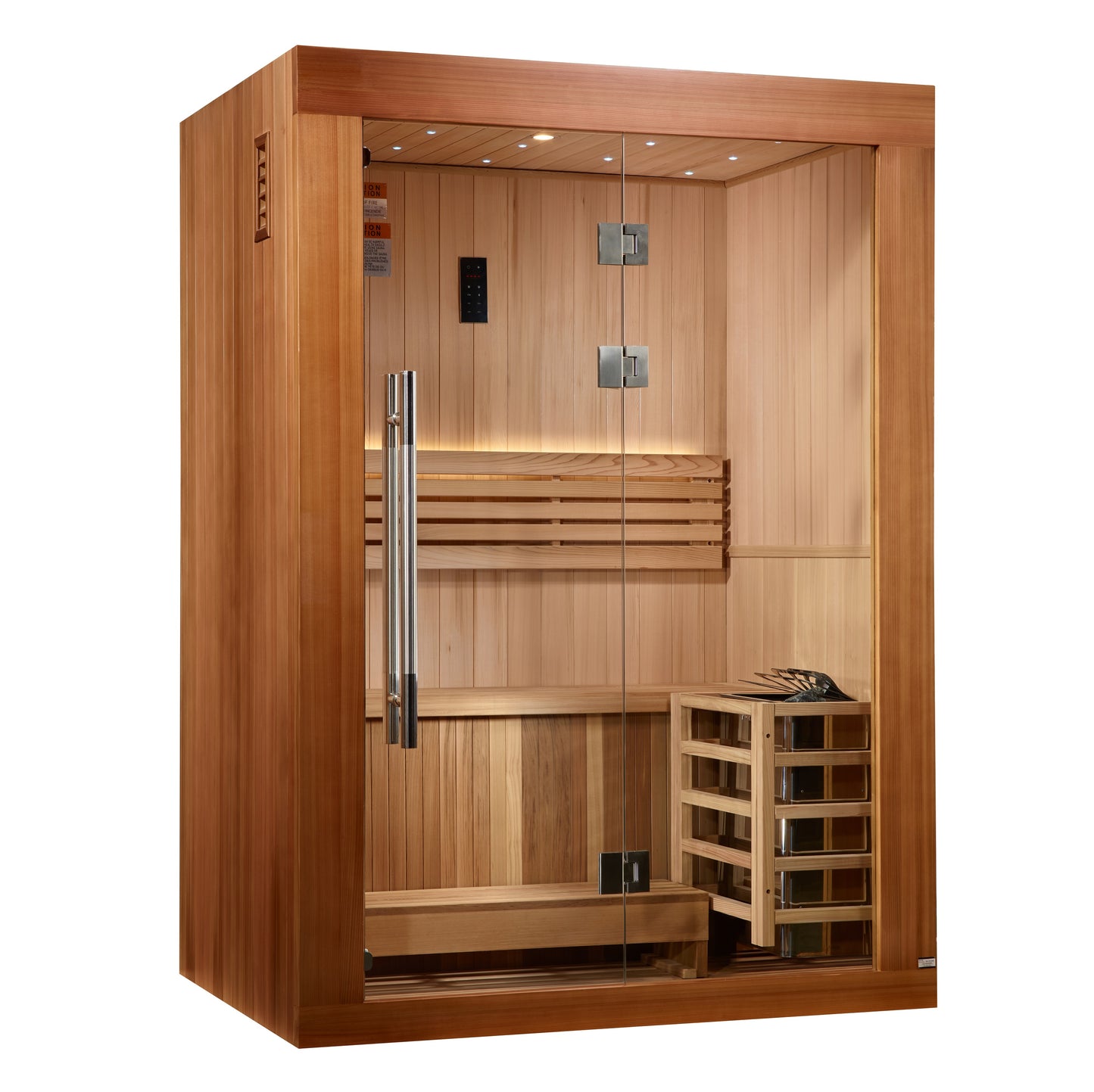 Golden Designs 2025 "Sundsvall Edition" 2 Person Traditional Sauna - Canadian Red Cedar Interior and Pacific Premium Clear Cedar Exterior