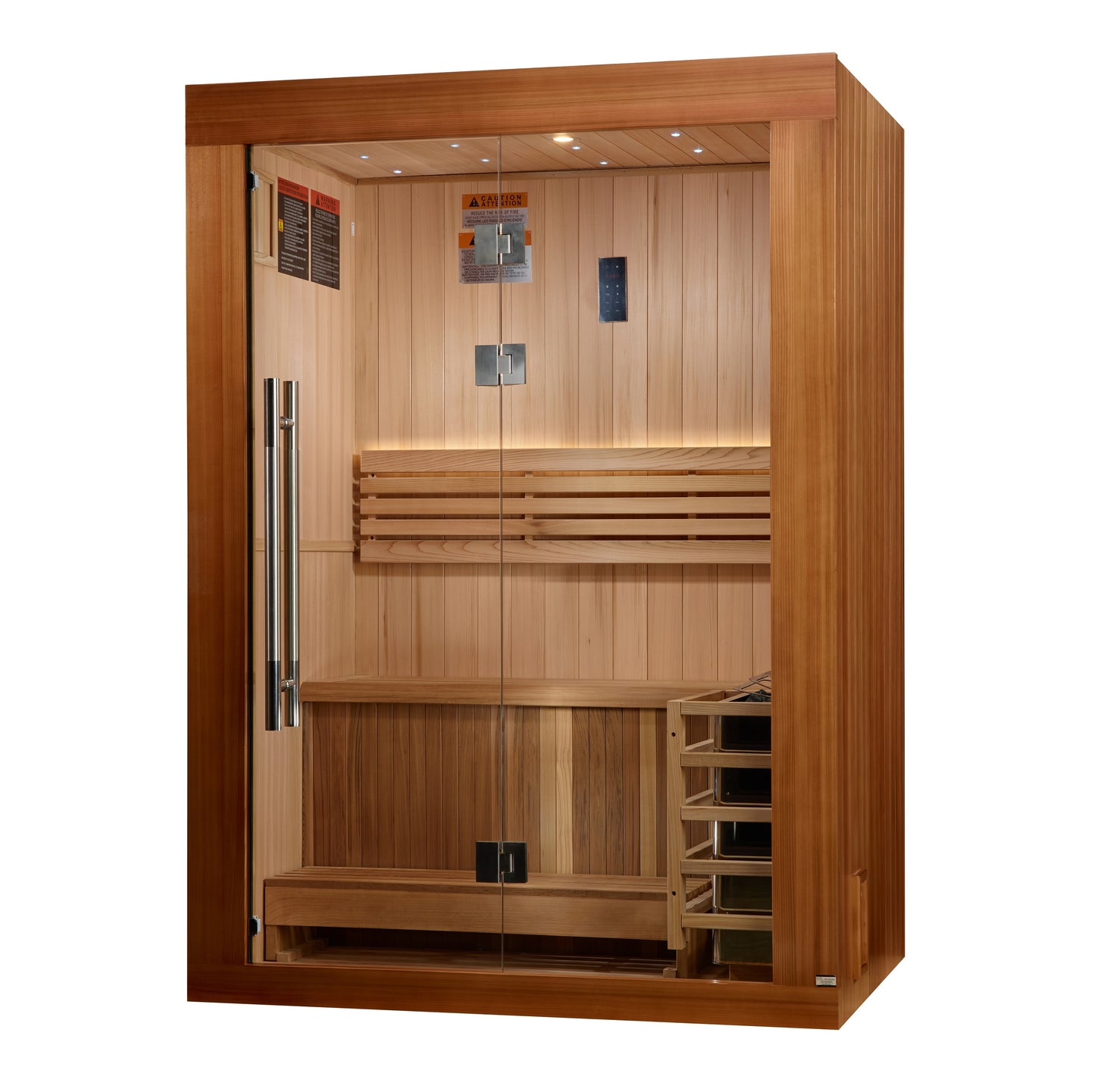 Golden Designs 2025 "Sundsvall Edition" 2 Person Traditional Sauna - Canadian Red Cedar Interior and Pacific Premium Clear Cedar Exterior