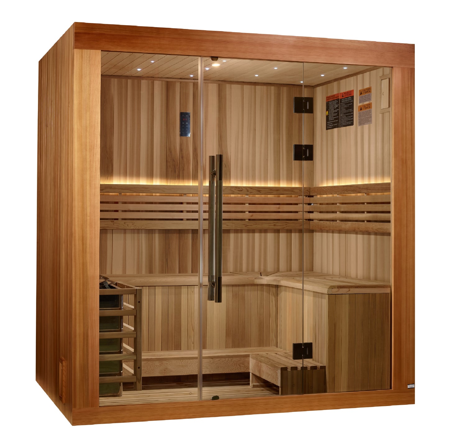 Golden Designs 2025 "Copenhagen Edition" 3 Person Traditional Sauna - Canadian Red Cedar Interior and Pacific Premium Clear Cedar Exterior