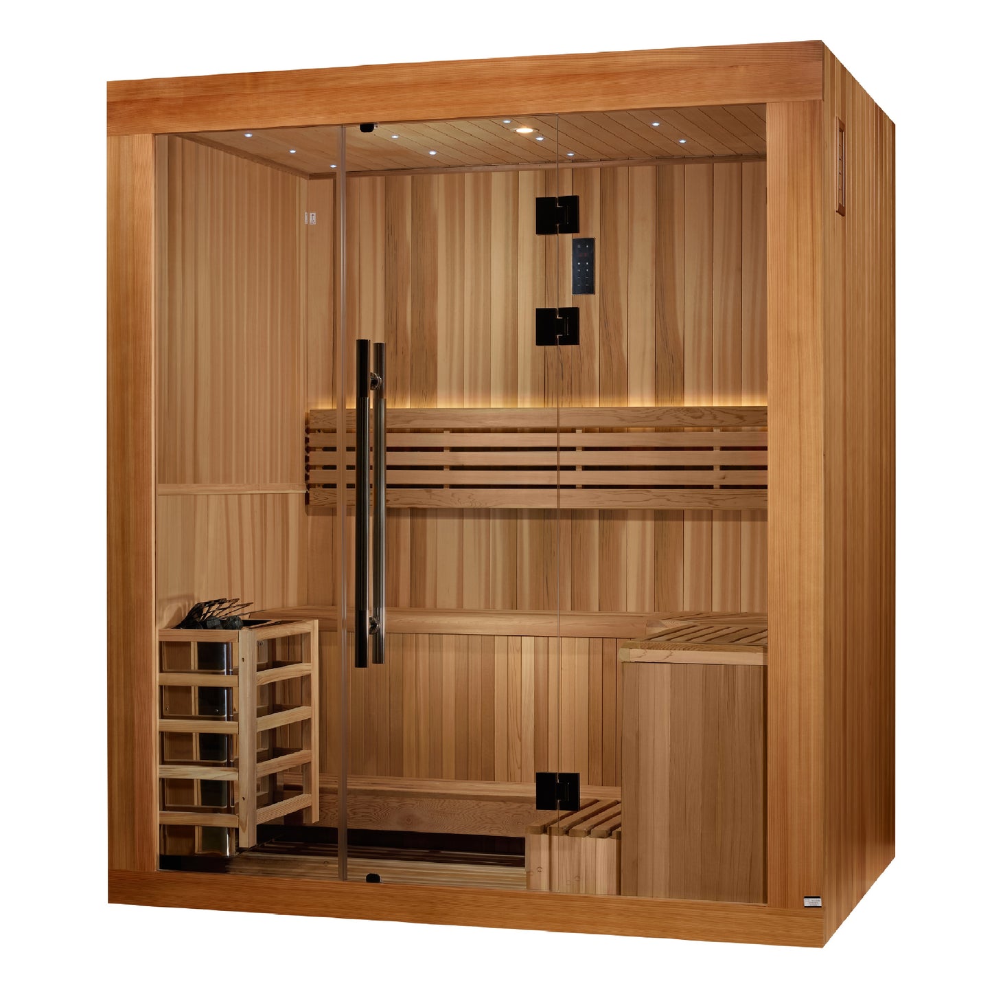 Golden Designs 2025 "Copenhagen Edition" 3 Person Traditional Sauna - Canadian Red Cedar Interior and Pacific Premium Clear Cedar Exterior