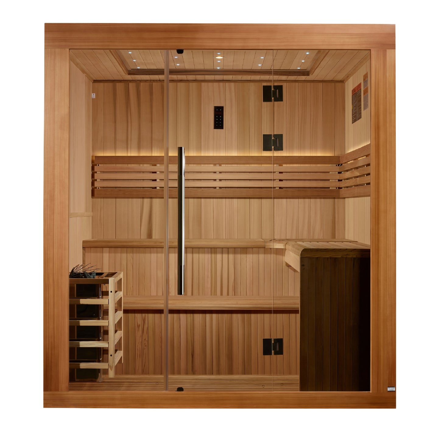 Golden Designs 2025 "Osla Edition" 6 Person Traditional Sauna - Canadian Red Cedar Interior and Pacific Premium Clear Cedar Exterior