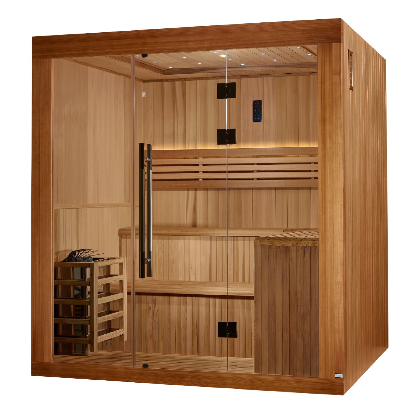 Golden Designs 2025 "Osla Edition" 6 Person Traditional Sauna - Canadian Red Cedar Interior and Pacific Premium Clear Cedar Exterior