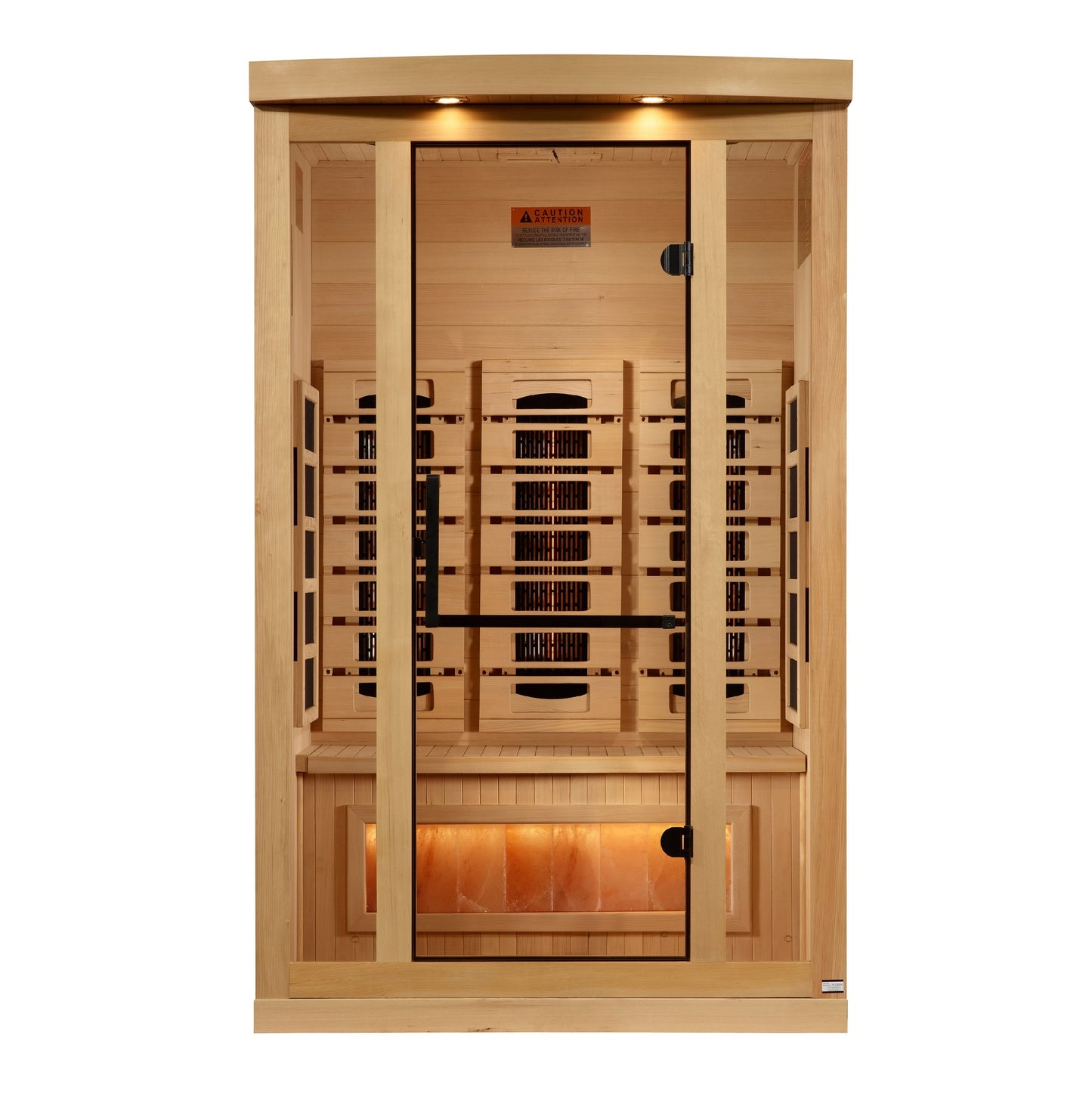 Golden Designs Reserve Edition 2-Person Full Spectrum Infrared Sauna with Himalayan Salt Bar (Canadian Hemlock)