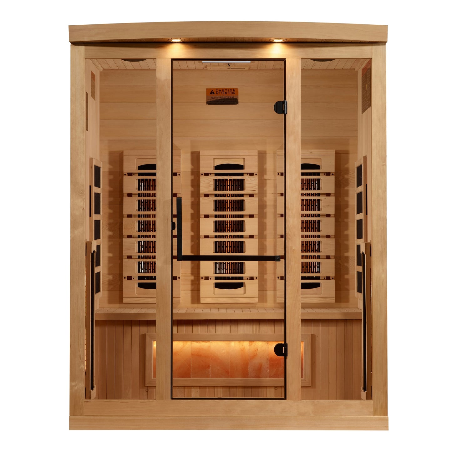 Golden Designs 3-Person Reserve Edition  Full Spectrum Infrared Sauna with Himalayan Salt Bar (Canadian Hemlock)