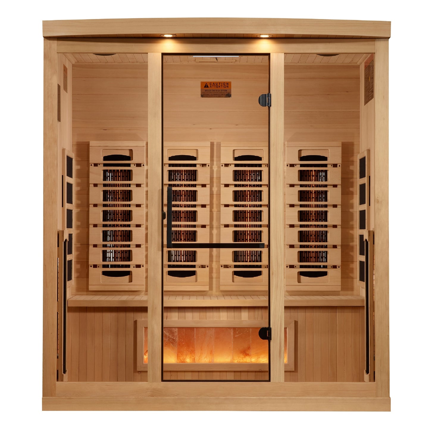 Golden Designs Reserve Edition 4-Person Full Spectrum Infrared Sauna with Himalayan Salt Bar (Canadian Hemlock)