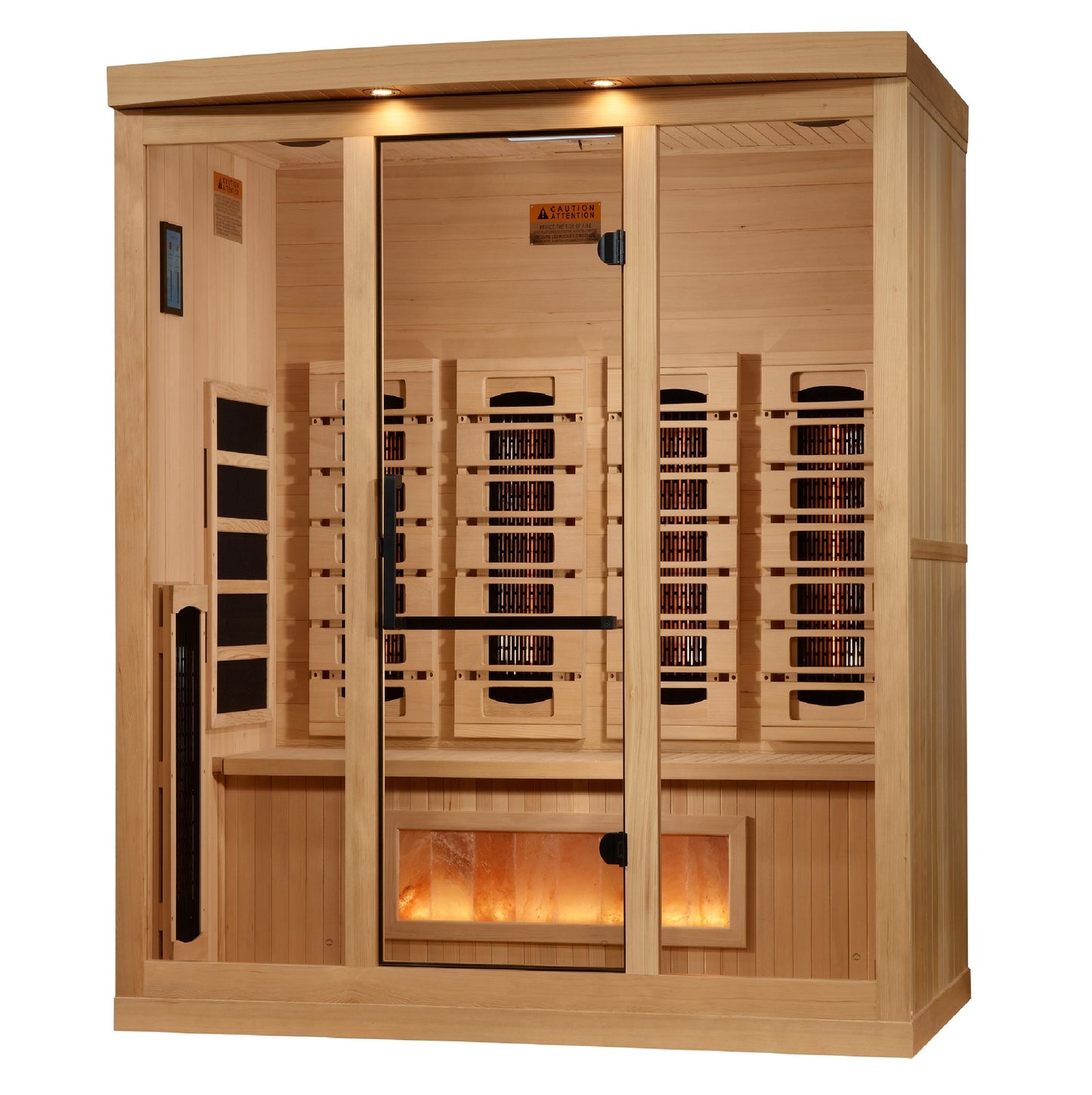 Golden Designs Reserve Edition 4-Person Full Spectrum Infrared Sauna with Himalayan Salt Bar (Canadian Hemlock)