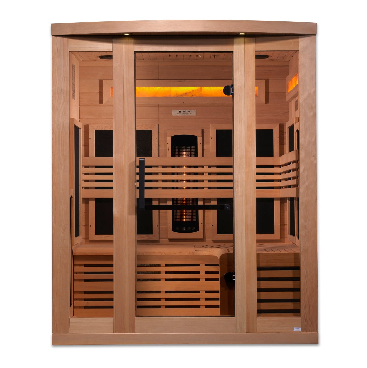 Golden Designs Reserve Edition 3-Person Full Spectrum Infrared Sauna with Himalayan Salt Bar (Canadian Hemlock)