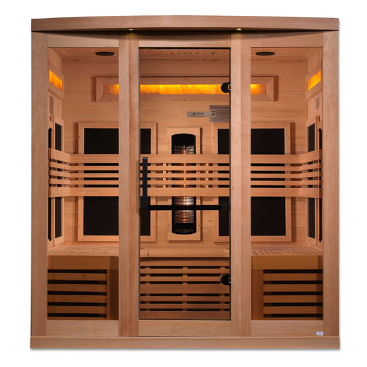 Golden Designs Reserve Edition 6-Person Full Spectrum Infrared Sauna with Himalayan Salt Bar (Canadian Hemlock)