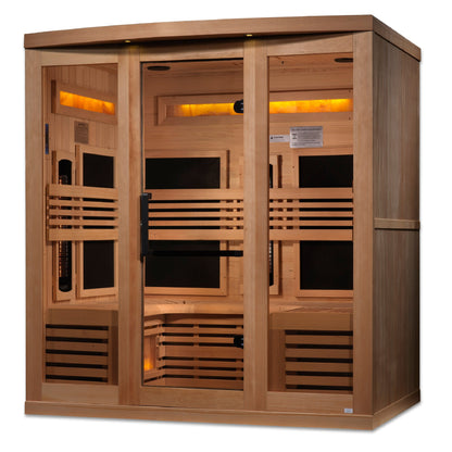 Golden Designs Reserve Edition 6-Person Full Spectrum Infrared Sauna with Himalayan Salt Bar (Canadian Hemlock)