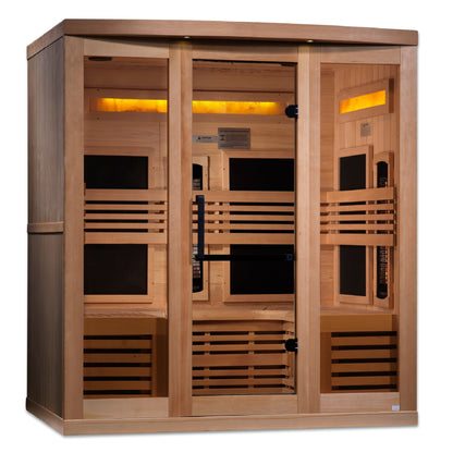 Golden Designs Reserve Edition 6-Person Full Spectrum Infrared Sauna with Himalayan Salt Bar (Canadian Hemlock)