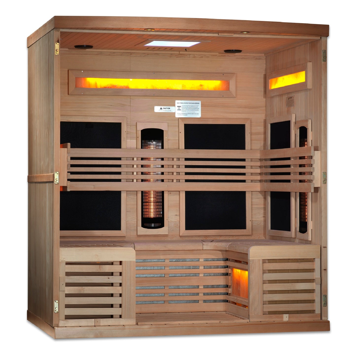 Golden Designs Reserve Edition 6-Person Full Spectrum Infrared Sauna with Himalayan Salt Bar (Canadian Hemlock)