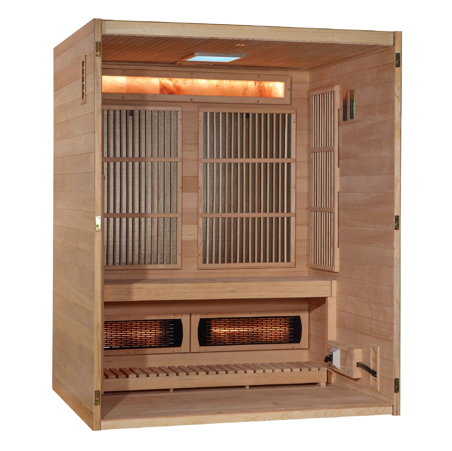 Golden Designs 2025 Soria 3 Person Hybrid Sauna (Indoor) Full Spectrum and Harvia Traditional Stove