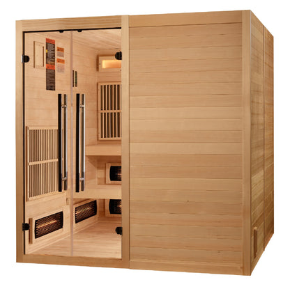 Golden Designs 2025 Toledo 6-Per Hybrid Sauna (Indoor). Full Spectrum and Harvia Traditional Stove. wheelchair accessible