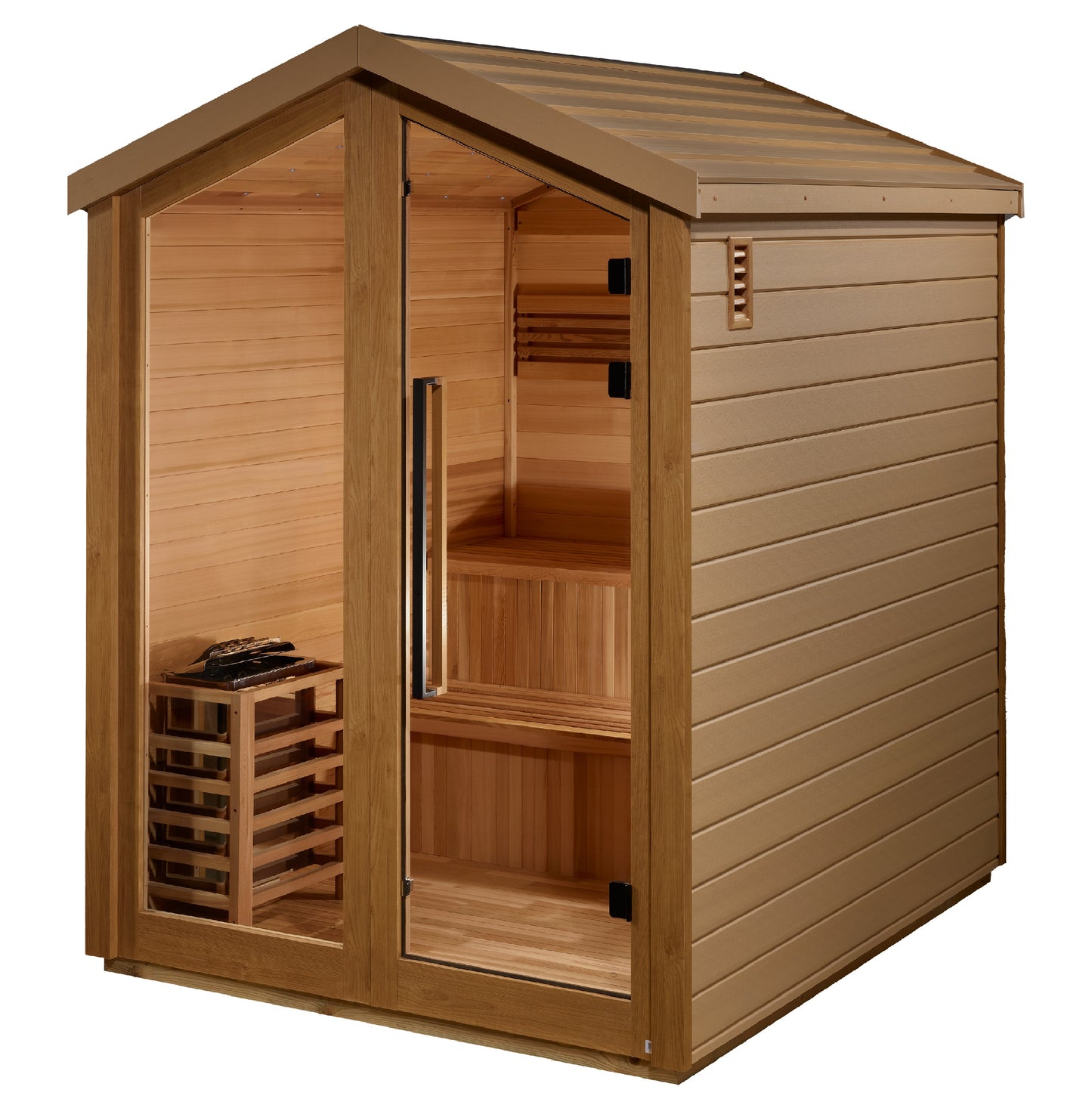 Golden Designs Kaarina 6 Person Outdoor Traditional Sauna - Canadian Red Cedar Interior