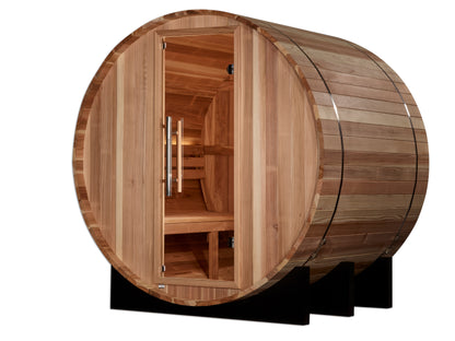 Golden Designs "St. Moritz" 2 Person Barrel Traditional Sauna -  Pacific Cedar