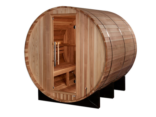 Golden Designs "Arosa" 4 Person Barrel Traditional Sauna -  Pacific Cedar