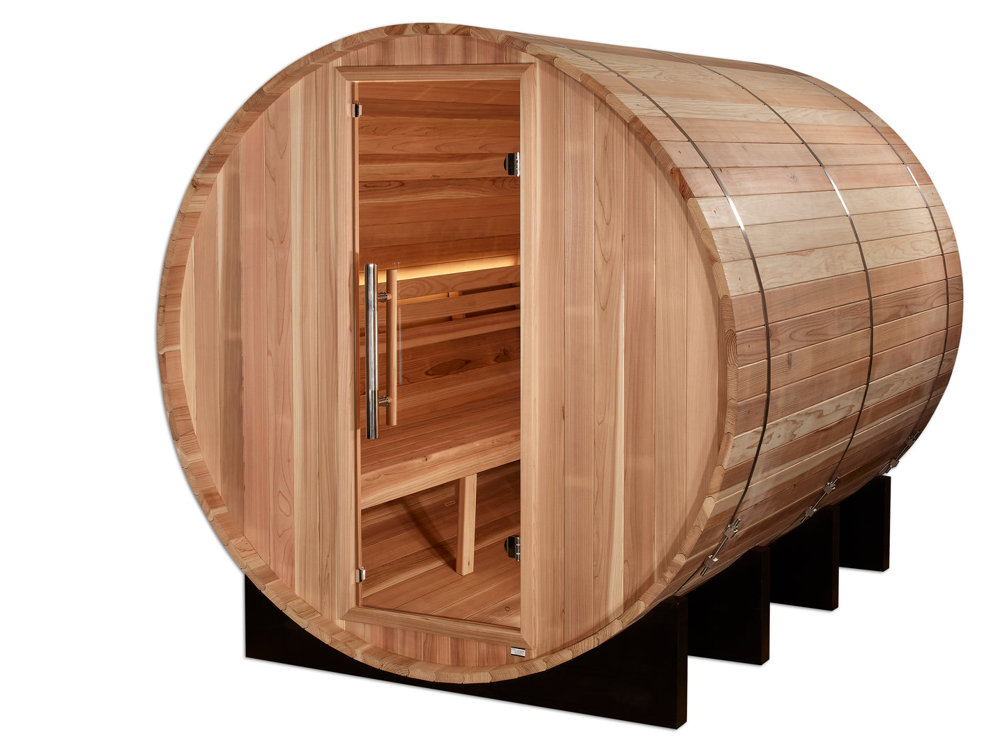 Golden Designs "Klosters" 6 Person Barrel Traditional Sauna -  Pacific Cedar