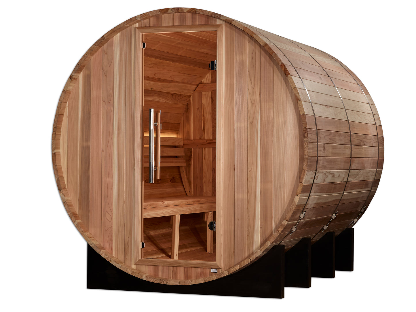 Golden Designs "Klosters" 6 Person Barrel Traditional Sauna -  Pacific Cedar