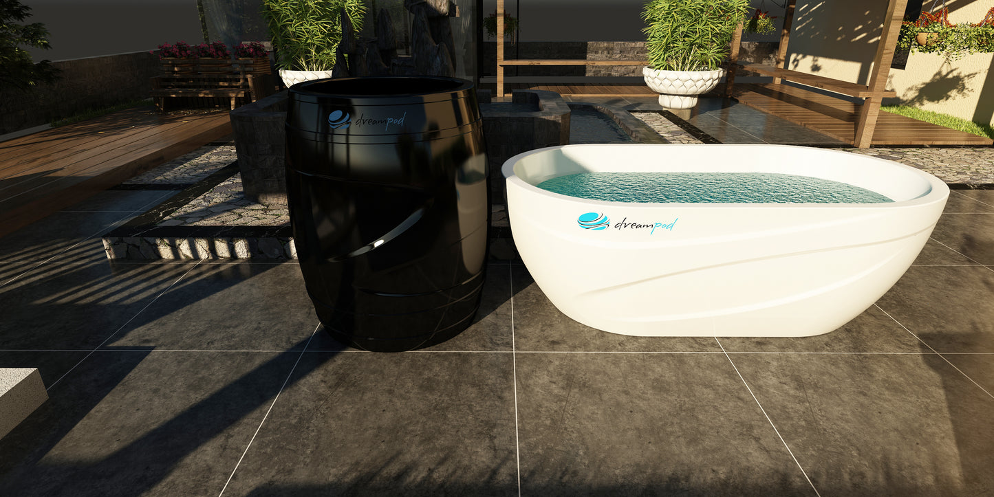 Dreampod Ice Series: Cold Plunge Barrel with Chiller - Black