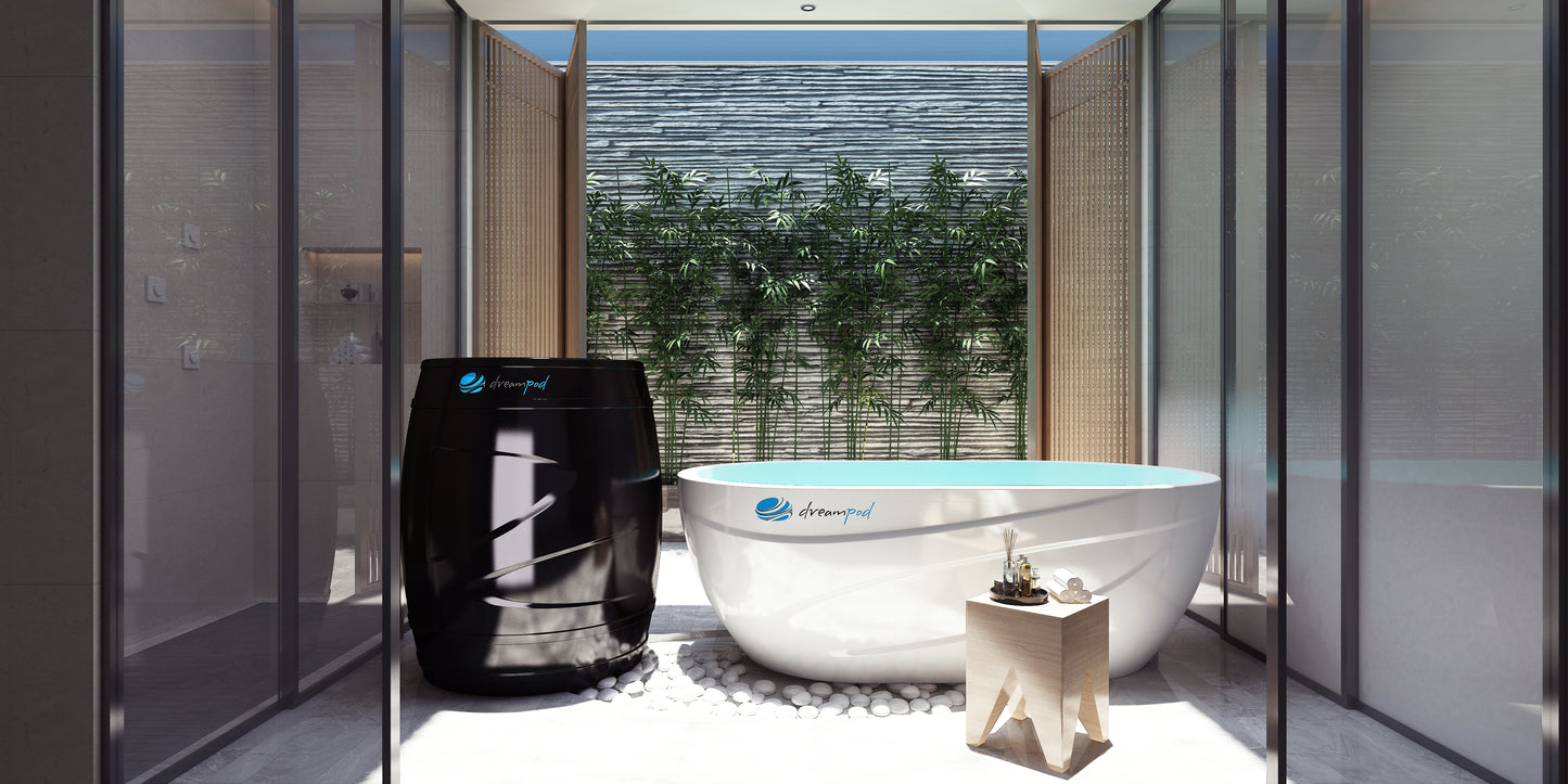 Dreampod Ice Series: Cold Plunge Barrel with Chiller - Black