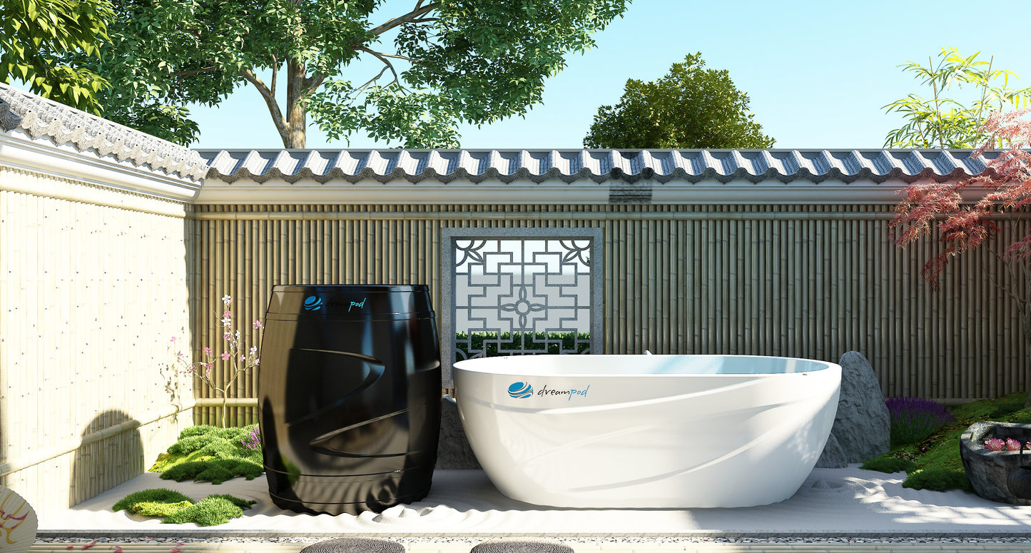 Dreampod Ice Series: Cold Plunge Barrel with Chiller - Black