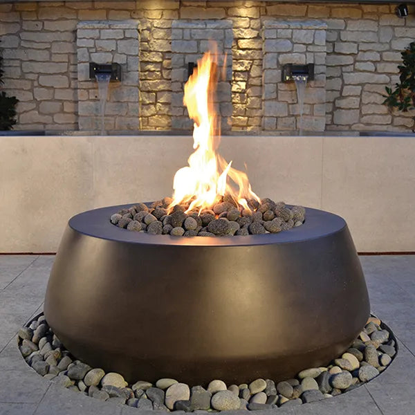 Round Belize Fire Bowl with Match Lit- Free Cover