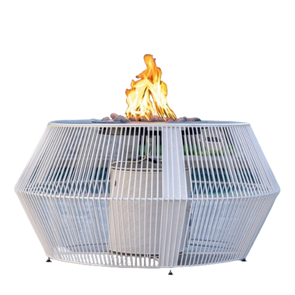 The Outdoor Plus Cesto Fire Pit - Metal Powder Coat - Black & White Collection