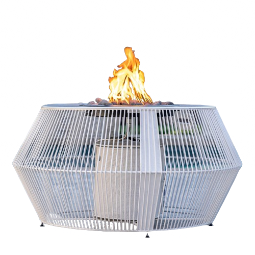 The Outdoor Plus Cesto Fire Pit - Metal Powder Coat - Black & White Collection