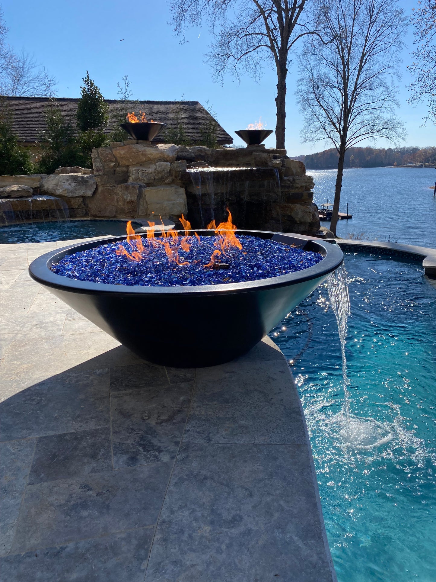 The Outdoor Plus Cazo Concrete Fire & Water Bowl - Free Cover
