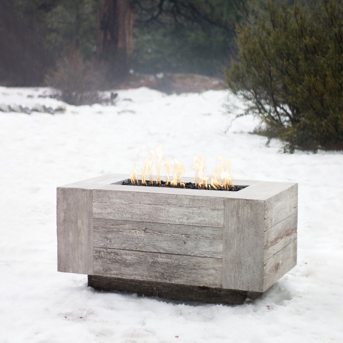 Catalina Wood Grain Fire Pit by The Outdoor Plus - Free Cover Included