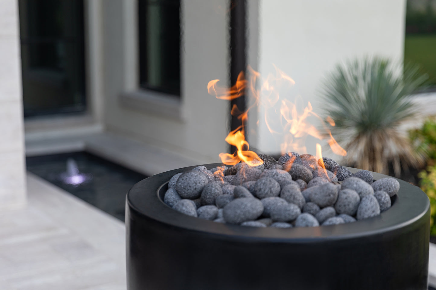 The Outdoor Plus Castillo Concrete Fire Pillar - Free Cover