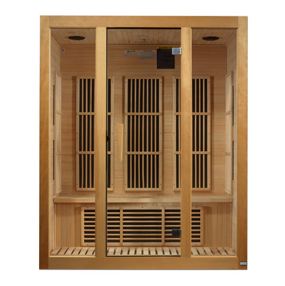 Maxxus Bellevue 3-Person Low EMF (Under 8MG) FAR Infrared Sauna (Canadian Hemlock)