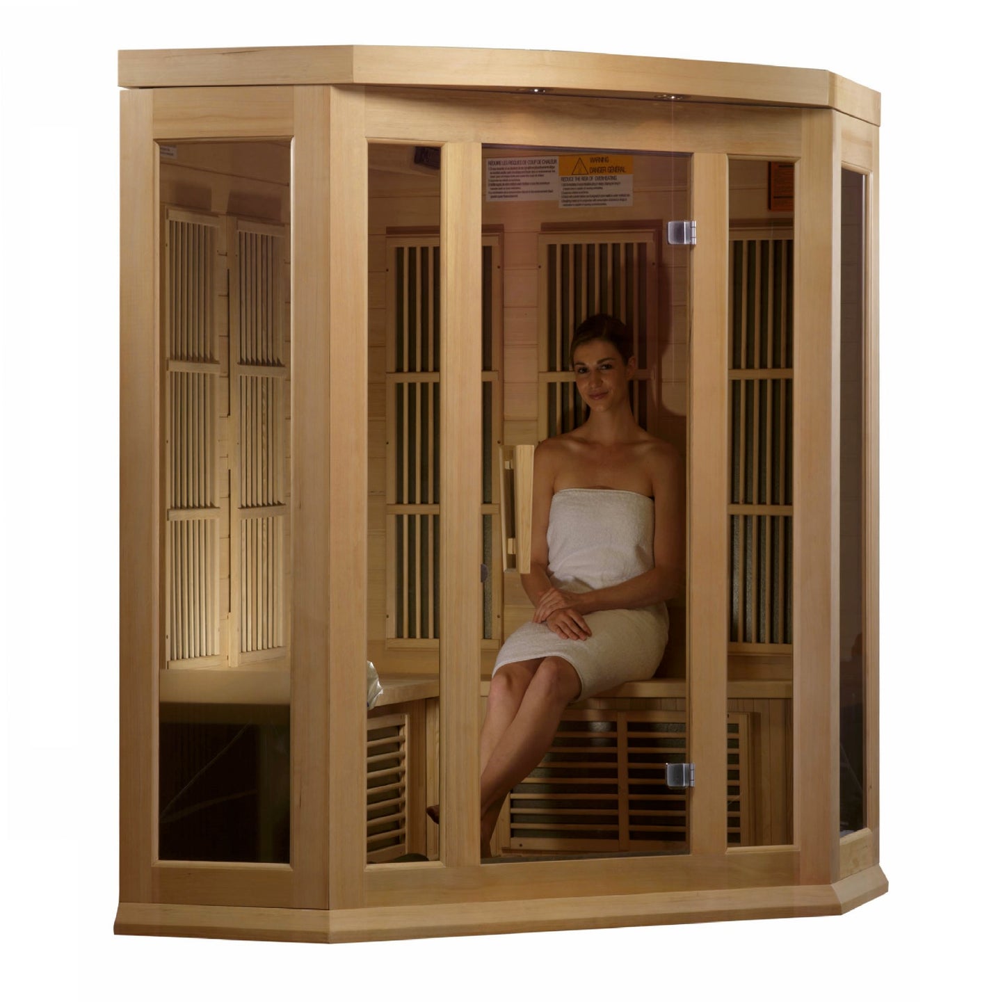 Maxxus 3-Person Corner Low EMF (Under 8MG) FAR Infrared Sauna (Canadian Hemlock) MX-K356-01