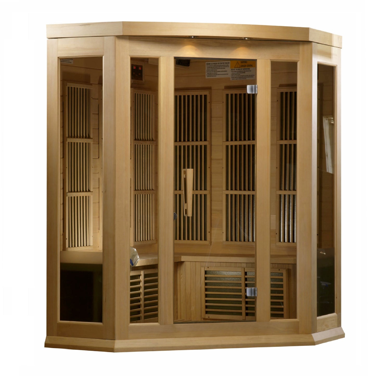 Maxxus 3-Person Corner Low EMF (Under 8MG) FAR Infrared Sauna (Canadian Hemlock) MX-K356-01